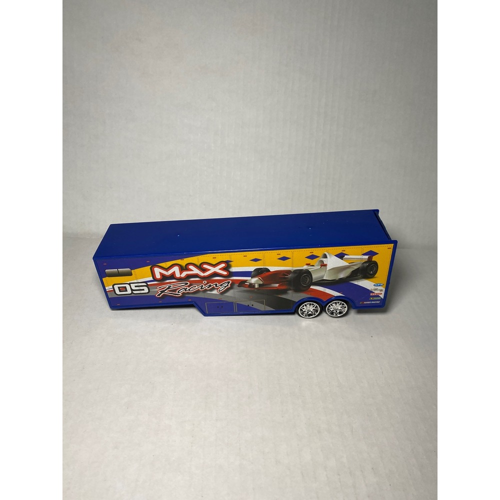 MotorMax Max Racing 05 Toy Hauler Trailer Blue Diecast Car Carrier Accessory